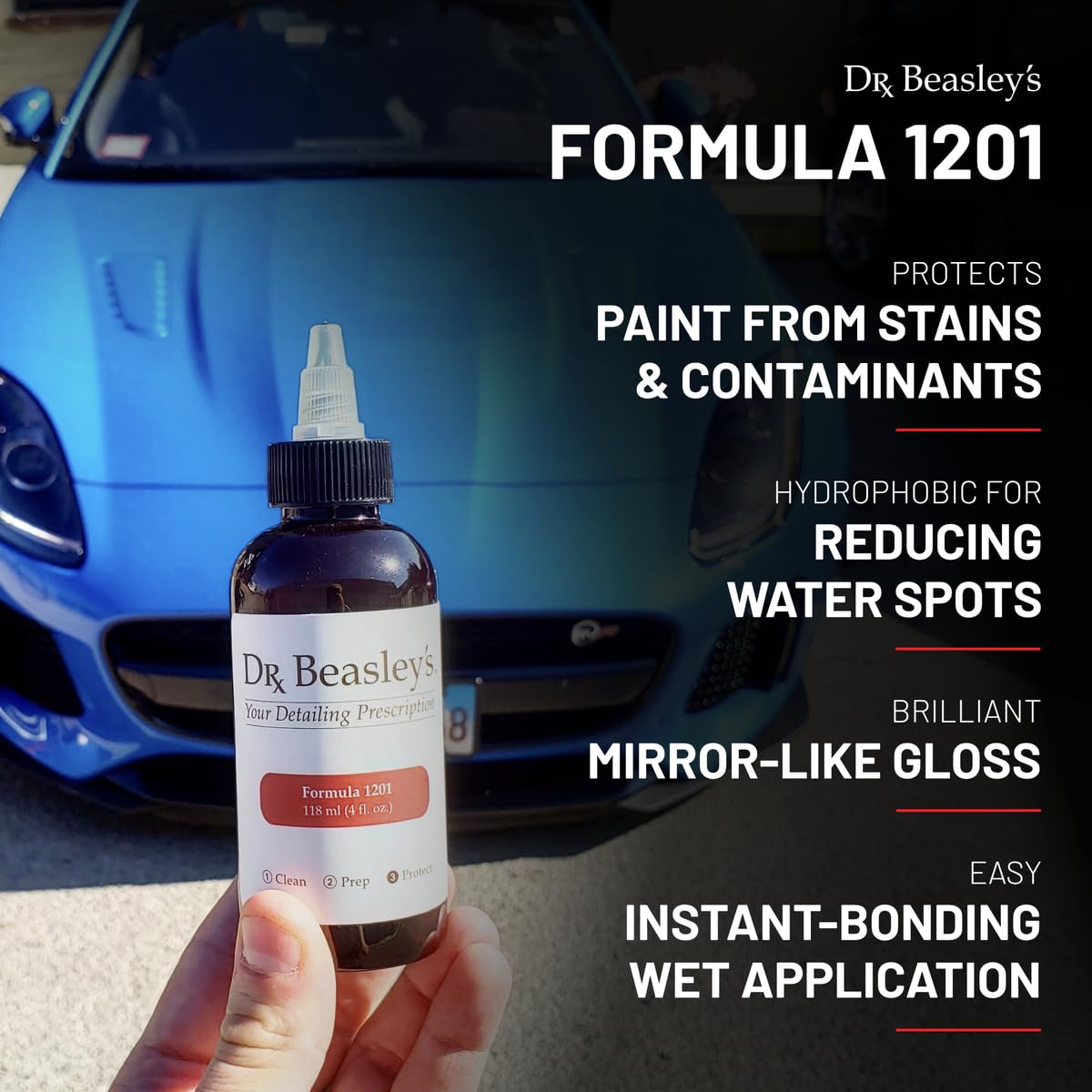 Dr. Beasley'S Formula 1201 Coating - 4 Oz., Instant Bonding Coating, Withstands Hundreds Of Washes, Hydrophobic - P38T04
