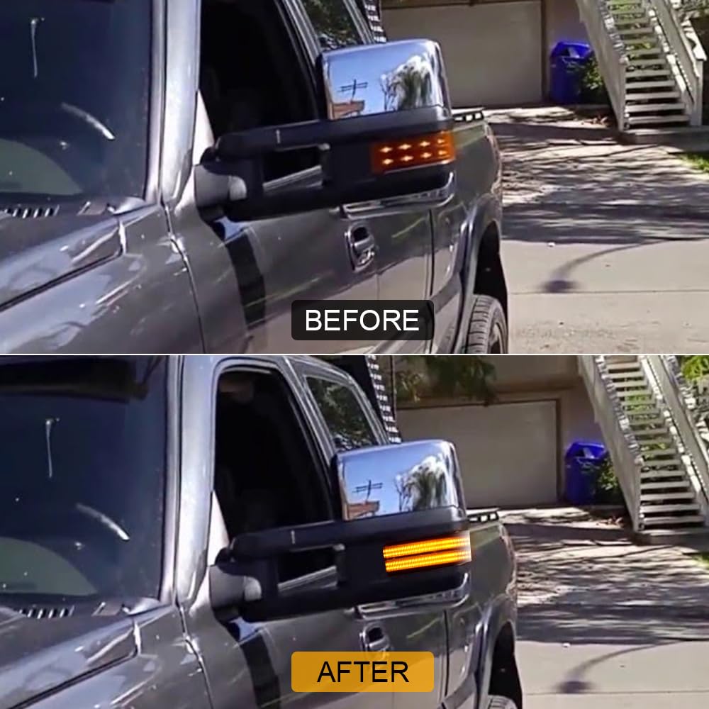 Roccs Flash Yellow Full Led Side Tow Mirror Marker Light Fit For 3Rd Generation Chevy Silverado / 4Th Generation Gmc Sierra 2014