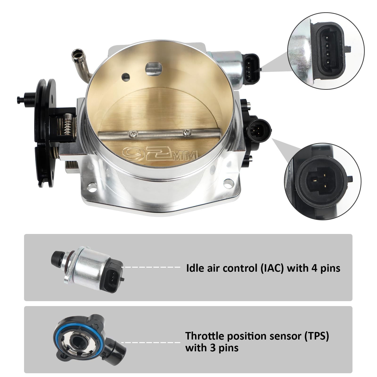 Htostar Racing For LS Intake Manifold Compatible with LS1 LS2 LS6 of cathedral port heads with Drive by Cable Throttle Body Comp