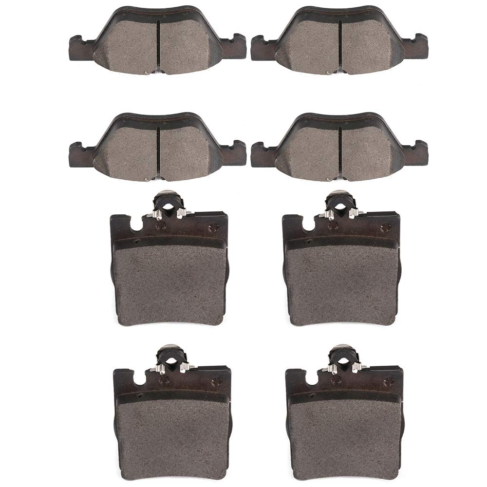 Cciyu D853 D873 Front & Rear Ceramic Brake Pads Kit - 8Pcs For 00-03 Benz Clk3, Clk430, E300, E3, E430