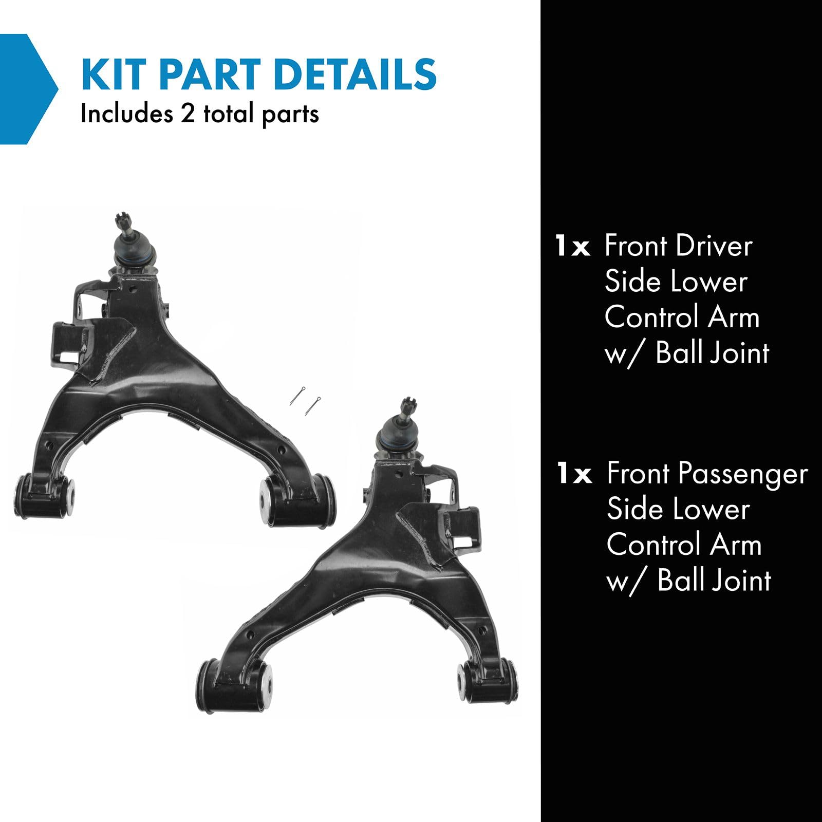 Trq Front Lower Control Arm With Ball Joint Set Compatible With 2008-2022 Toyota Sequoia 2007-2021 Tundra