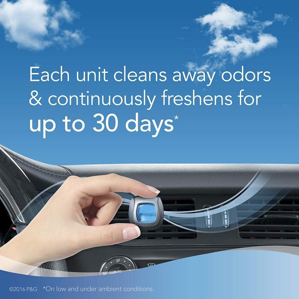 Febreze Car Air Freshener, 2 Gain Original And 2 Gain Island Fresh Scents, Odor Eliminator For Strong Odors (4 Count)