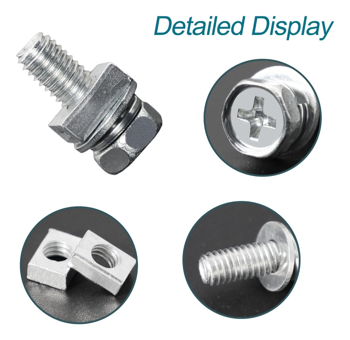 Qiatol 20 Pcs Motorcycle Bolts And Nuts Kit, M6X16Mm Battery Screw, Terminal Bolts Carbon Steel