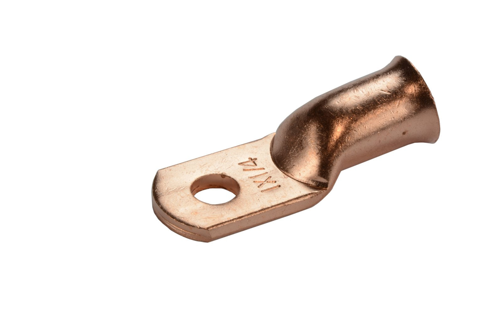 Temco 50 Pack Bare Copper Welding Battery Cable Ends, Lugs Terminal 1 Awg 1/4 '' Hole (6 Awg To 1/0 Awg Options Available)