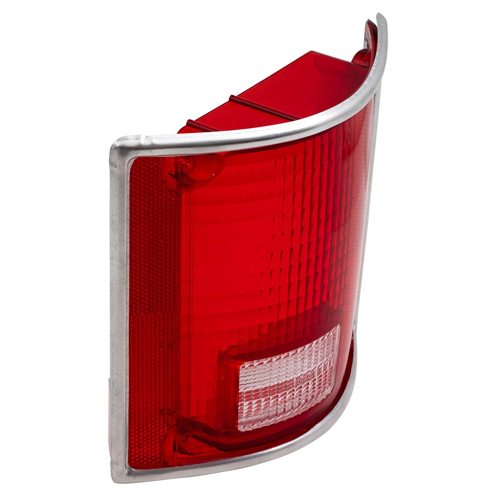 Brock Replacement Driver And Passenger Set Tail Lights Lens With Chrome Trim Compatible With 5968329 5968330.