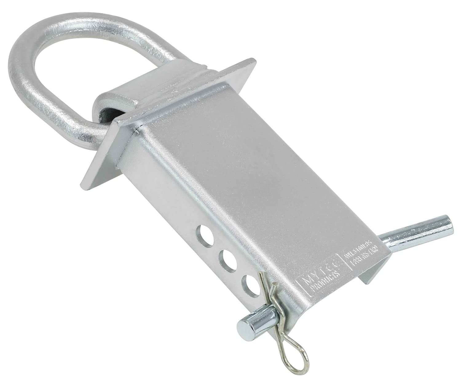 Mytee Products Heavy Duty Adjustable Trailer Stake Pocket D Ring Zinc Coated W/ 1/2'' Hitch Pin, Load Limit 5400 Lbs & 4 Adjusta