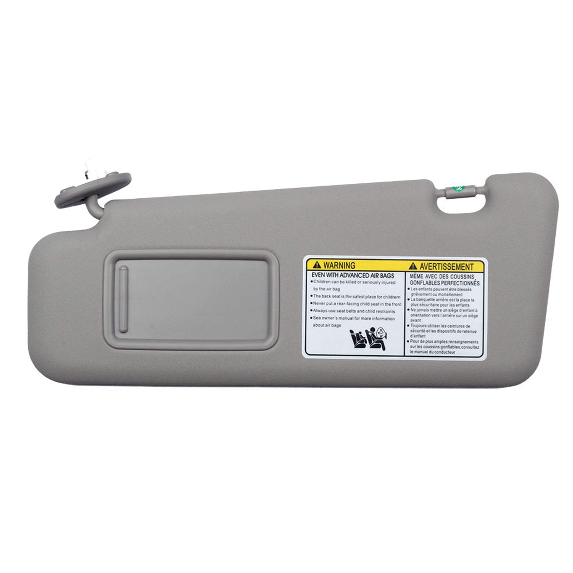 Dasbecan Front Left Driver Side Sun Visor With Light Compatible With Toyota Highlander 2008-2013 74320-48500-B0 (Gray)