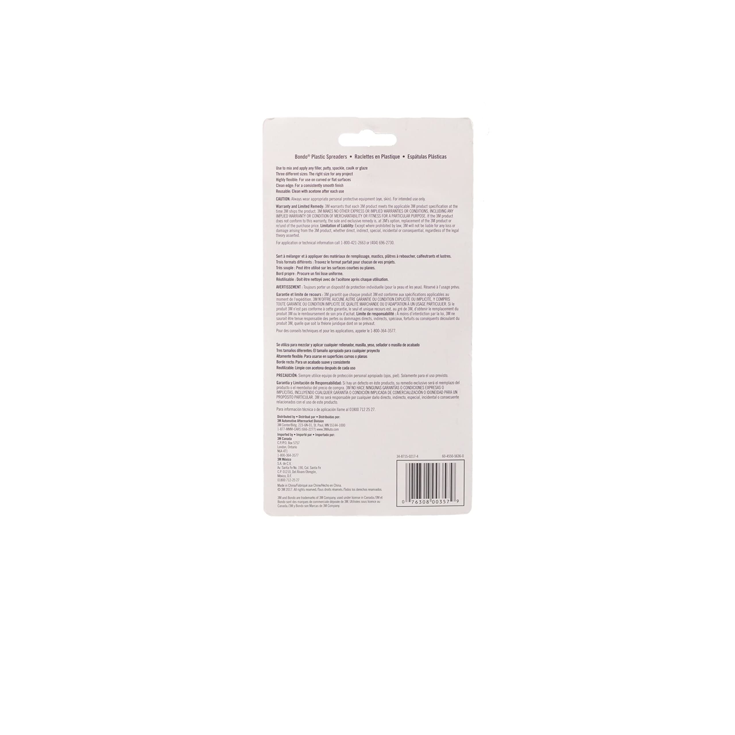 Bondo 60455056360-6Pk Spreader, 3 Per Box, 6 Pack