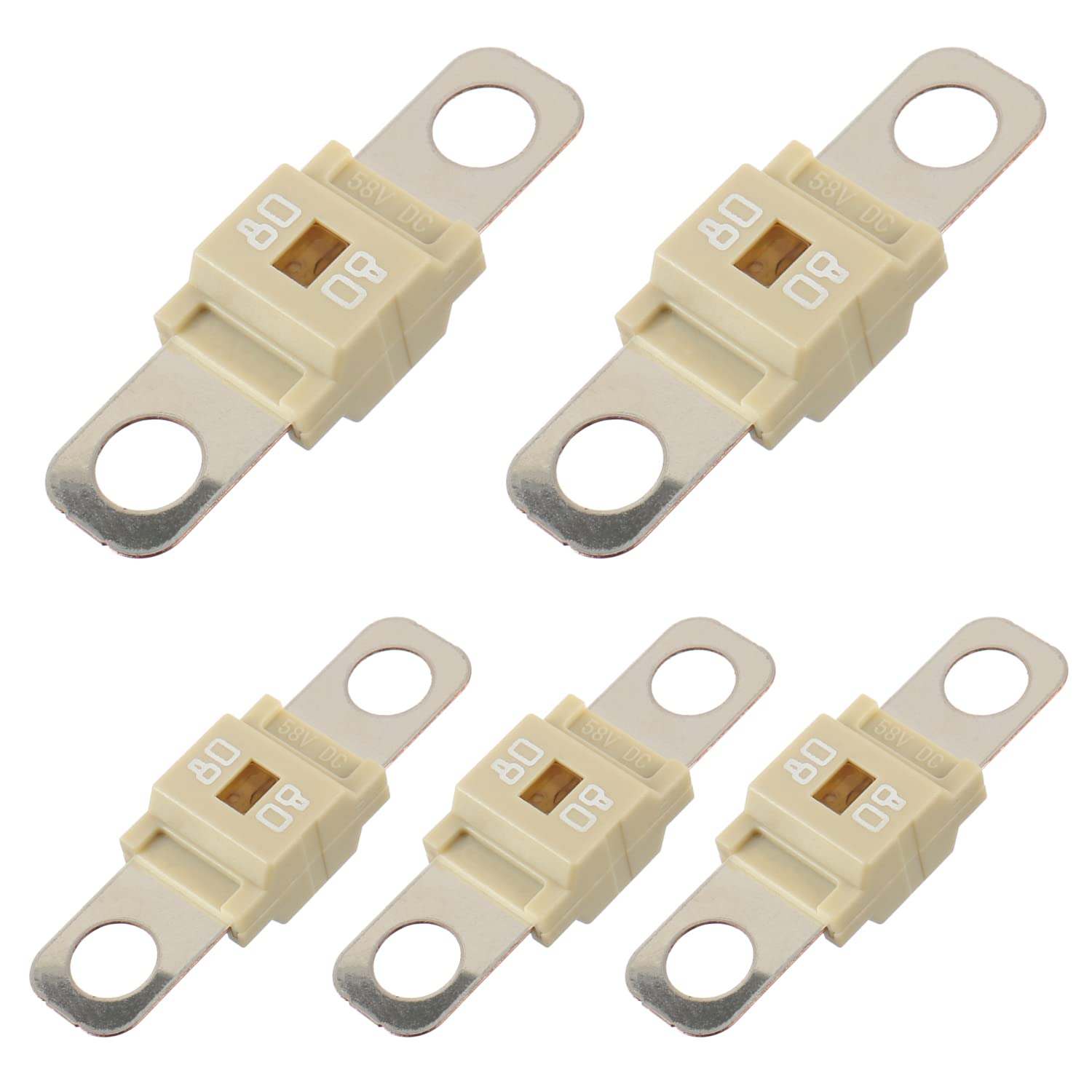 Bojack Ami/Midi Fuse 80A High Current Fuse Bolt-On Fuse 80 Amp For Cars, Trucks, Construction Vehicles, Buses, Caravans (Pack Of