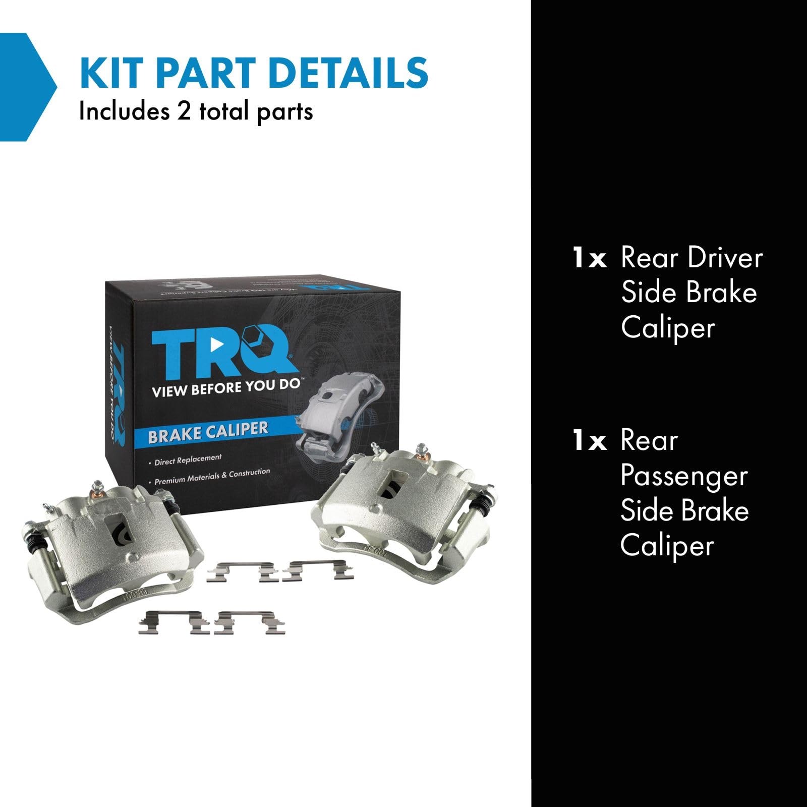 Trq Rear Brake Caliper Set Compatible With 2003-2017 Chevrolet Express 2500 Express 3500 Gmc Savana 2500 Savana 3500