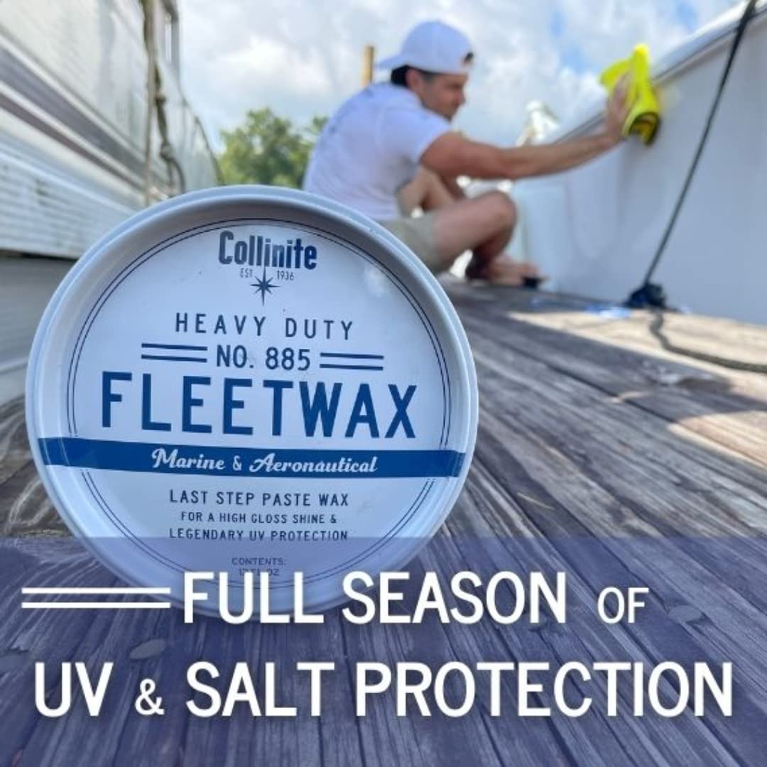 COLLINITE 885 Heavy Duty Fleetwax Paste and Towel Combo - 1 Count, Durable Waxing Solution for Vehicle Protection