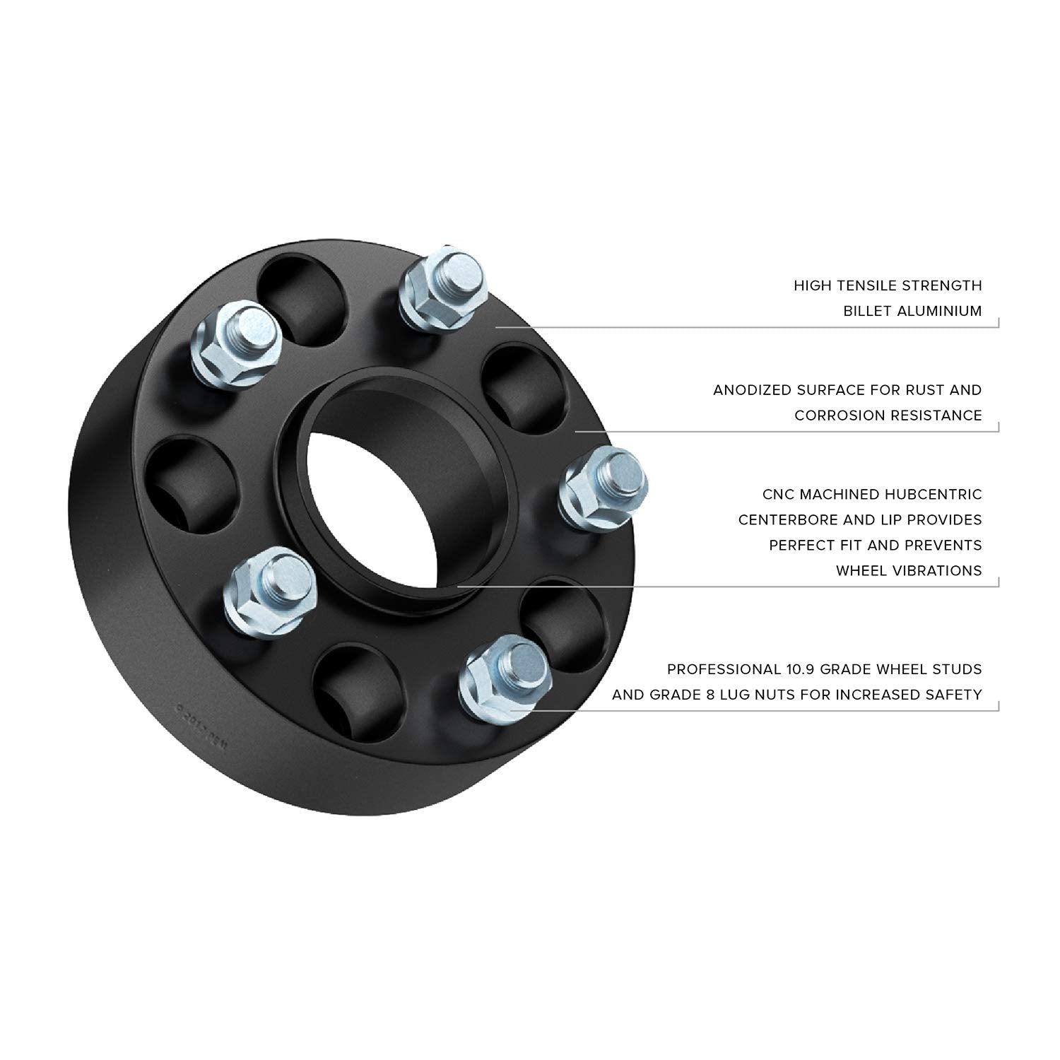 1.5 In Stancemagic Hubcentric 5X4.5 Wheel Spacers (70.5Mm Bore, 1/2X20 Studs) Compatible With Ford Mustang Edge Crown Victoria R