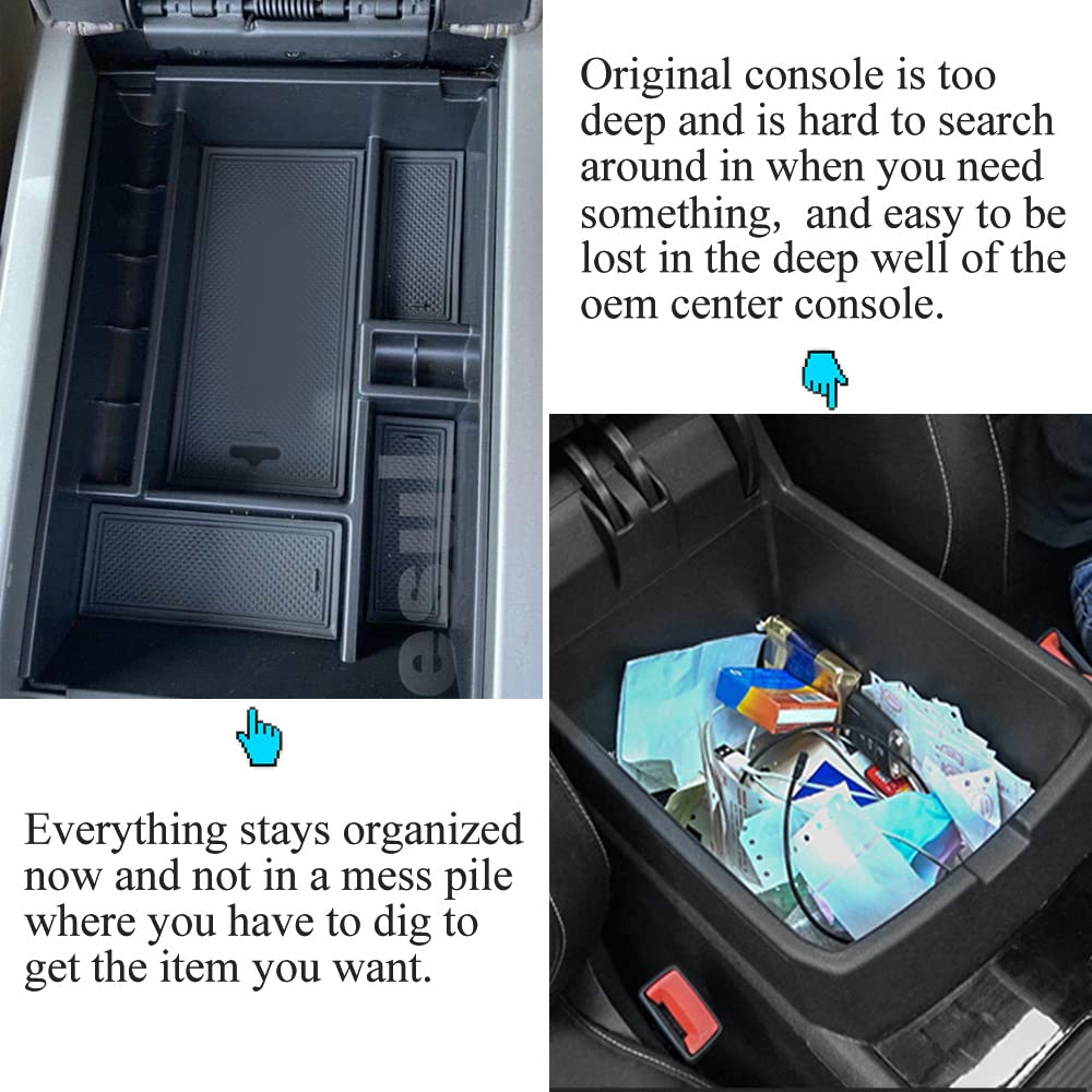 Vesul Center Console Armrest Storage Box Compatible With Ford F-150 F150 2011 2012 2013 2014 Abs Tray Insert Organizer Glove Pal