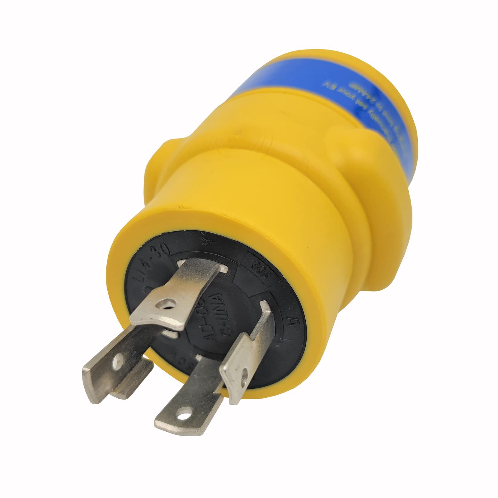 Parkworld 691944 Power Adapter 4Prong Generator 30A Locking L1430P Male to RV/EV 50 AMP 1450R Female (Yellow)