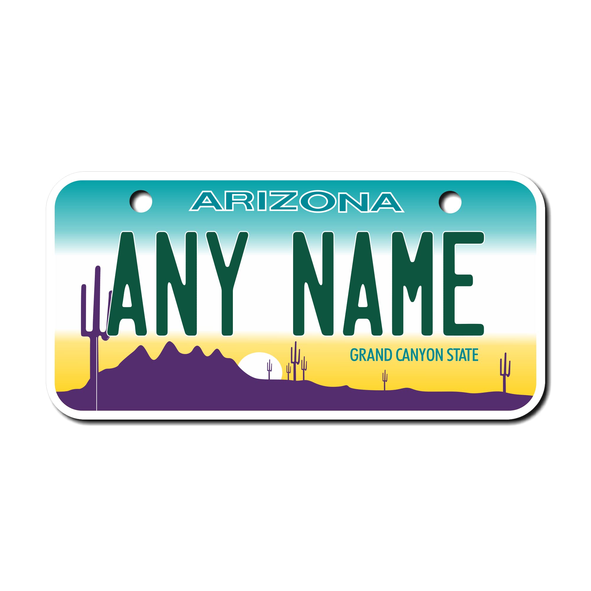 Teamlogo Personalized Arizona License Plate - Sizes For Kid 'S Bikes, Cars, Trucks, Cart, Key Rings Version 1 (3 X 6 Aluminum Li