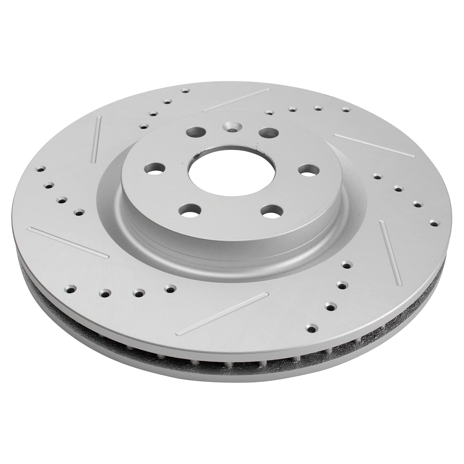 Trq Front Performance Brake Rotors Set Premium G-Coated Cross Drilled & Slotted Compatible With 2010-2016 Cadillac Srx 2011 Saab