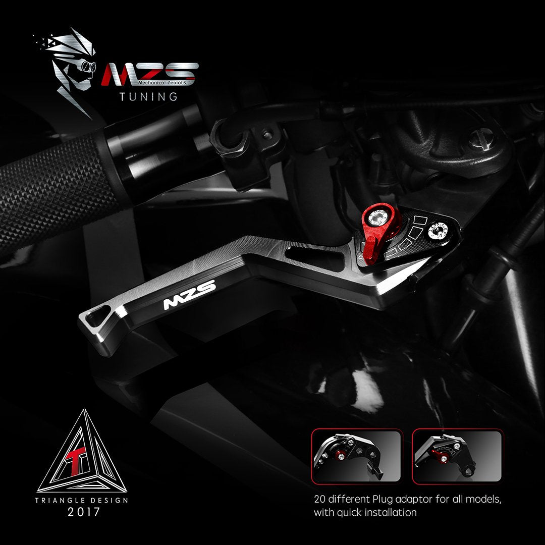 Mzs Black Motorcycle Clutch Brake Levers Short Adjustable Cnc Compatible With Yzf R3 2015-2025 / Yzf R25 2015-2025 / Mt03 2016-2