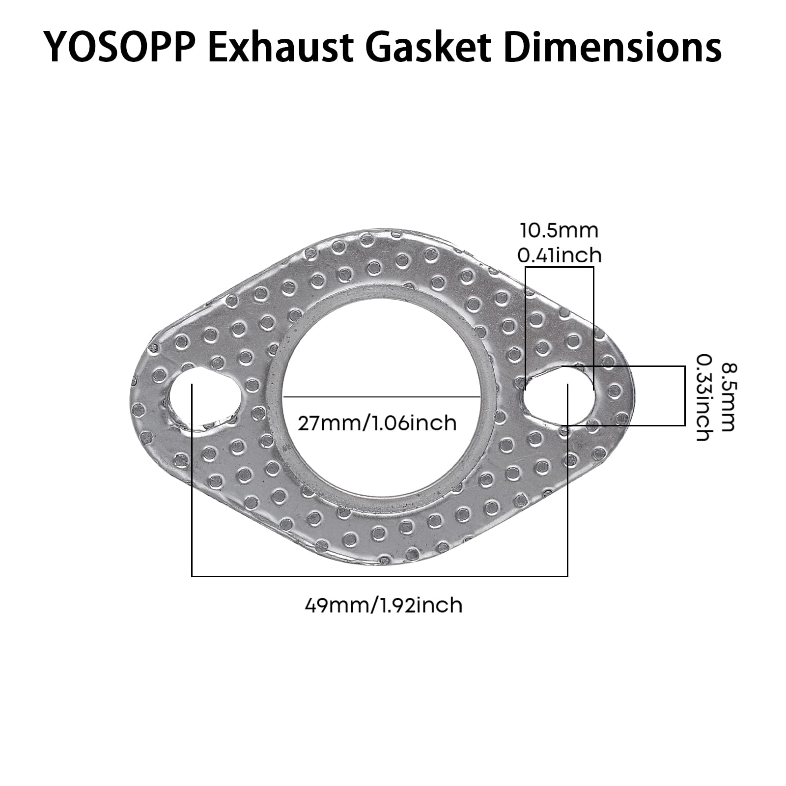 YOSOPP GY6 Exhaust Gasket for 50cc-150cc Scooters & ATVs - Durable Nitrile Material