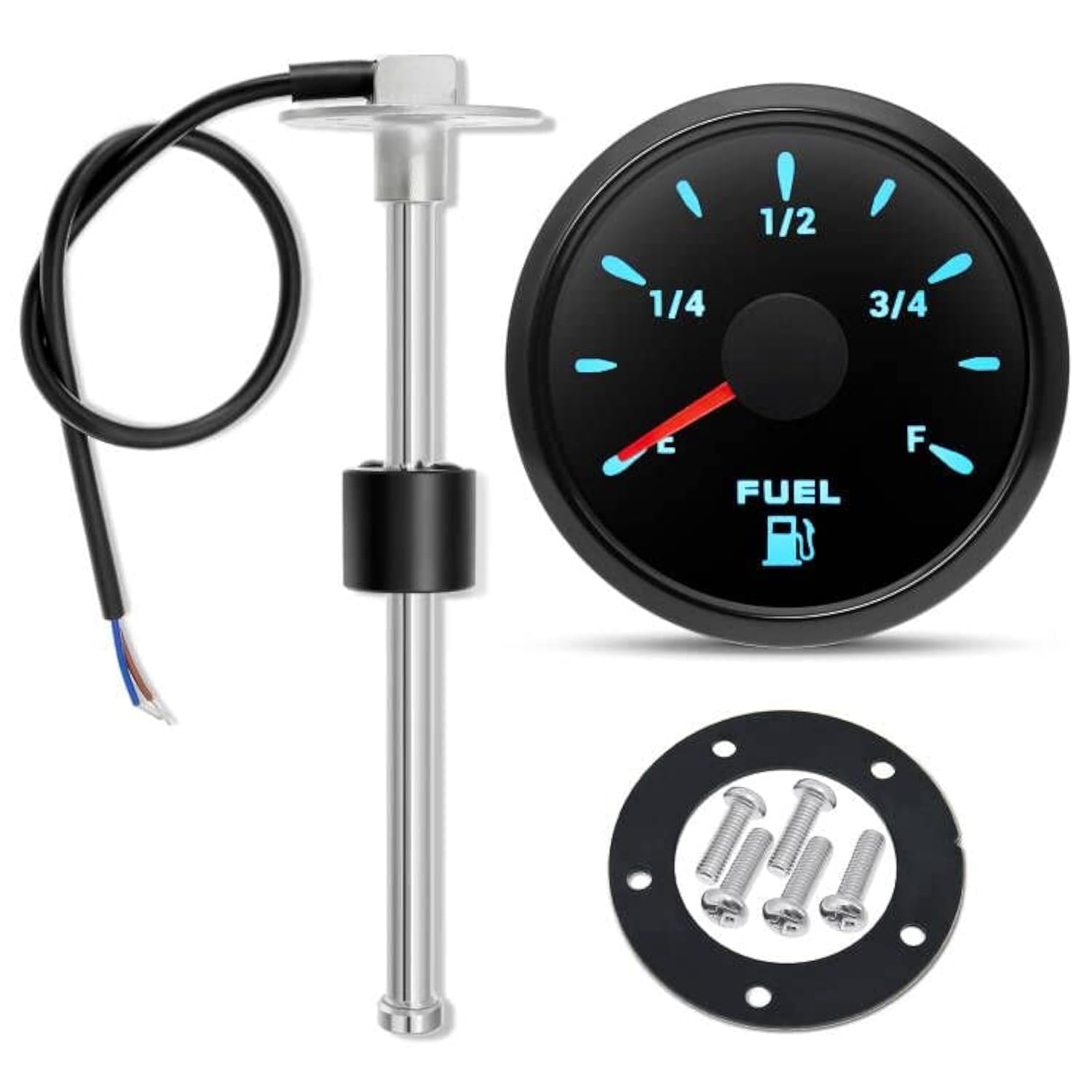 ARTILAURA Fuel Sending Unit and Gauge Kit, 240-33ohms 11'' (275mm) Boat Marine Fuel Tank Sender Stainless Steel Gas Sensor for C