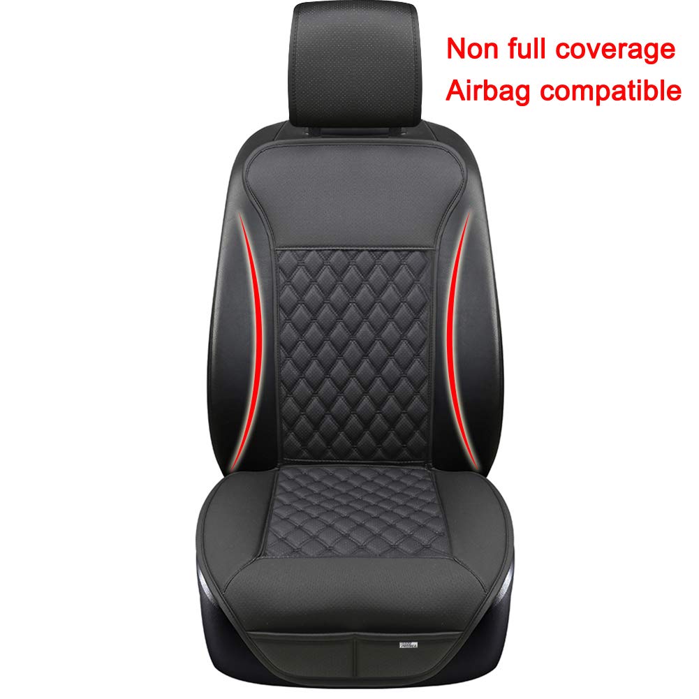 Black Panther Car Seat Covers - Luxury Anti-Slip Protectors, Diamond Pattern, Black, Model KLXCD01