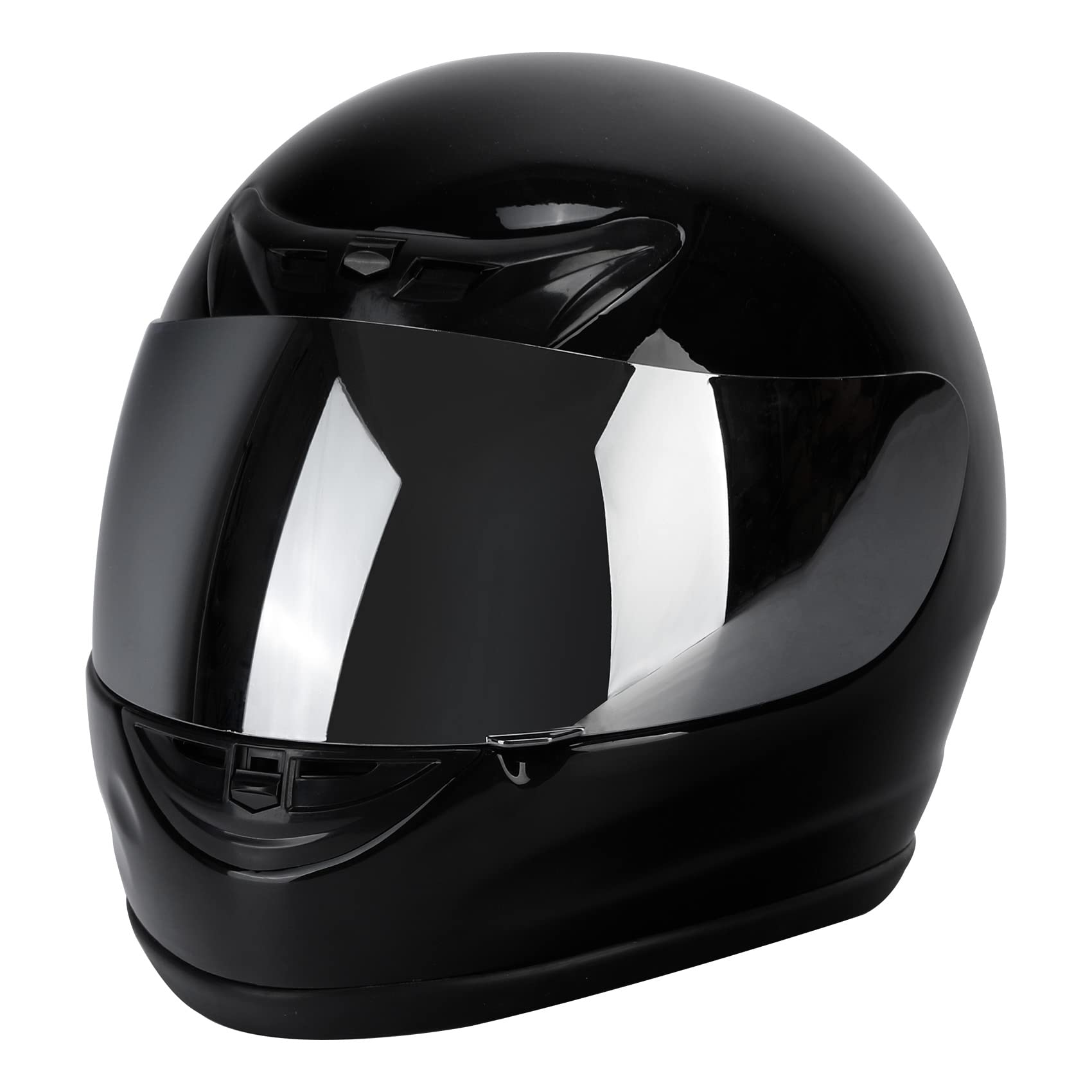 Xfmt Dot Adult Motorcycle Flip Up Full Face Helmet Street Dirt Bike Atv Helmets (Black Mirror Shield, Large)
