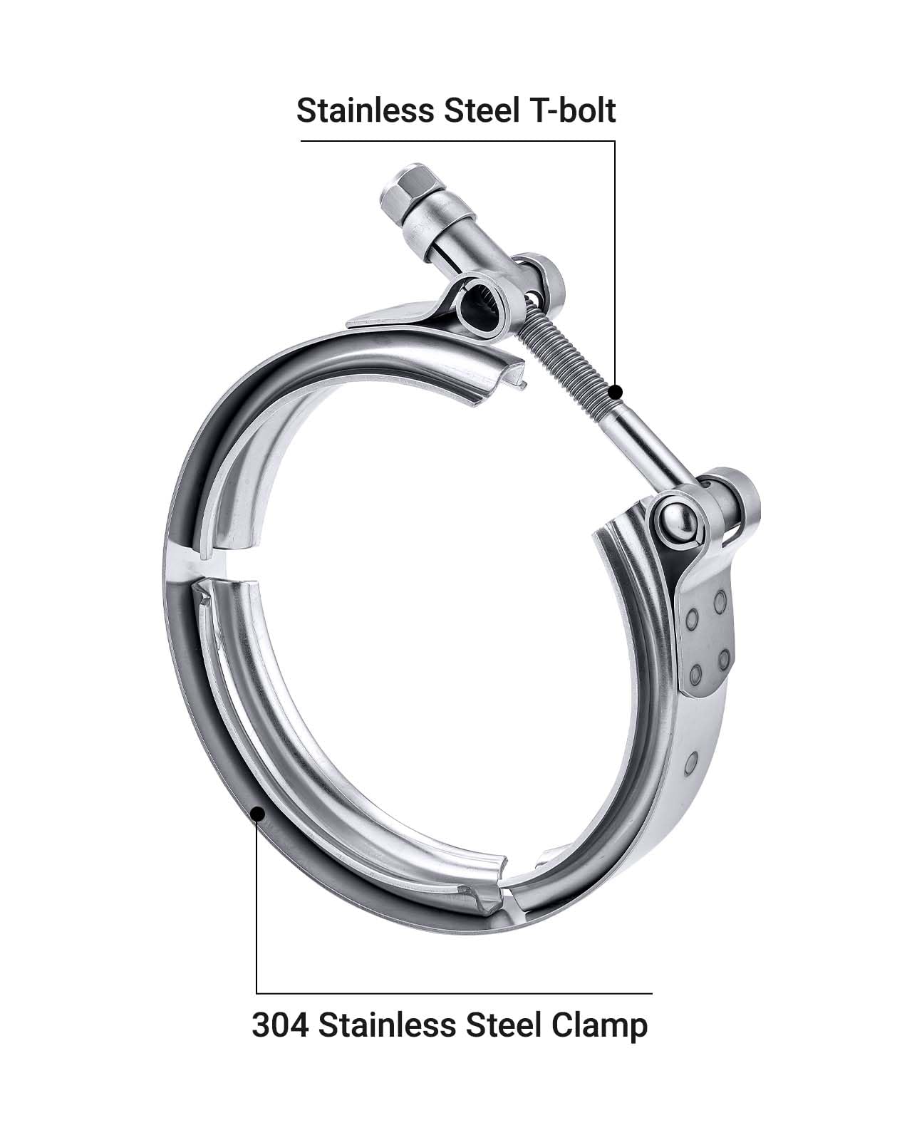 Evil Energy 4.0 Inch V Band Clamp For Flange Kit Stainless Steel 4Pcs (No Flanges)