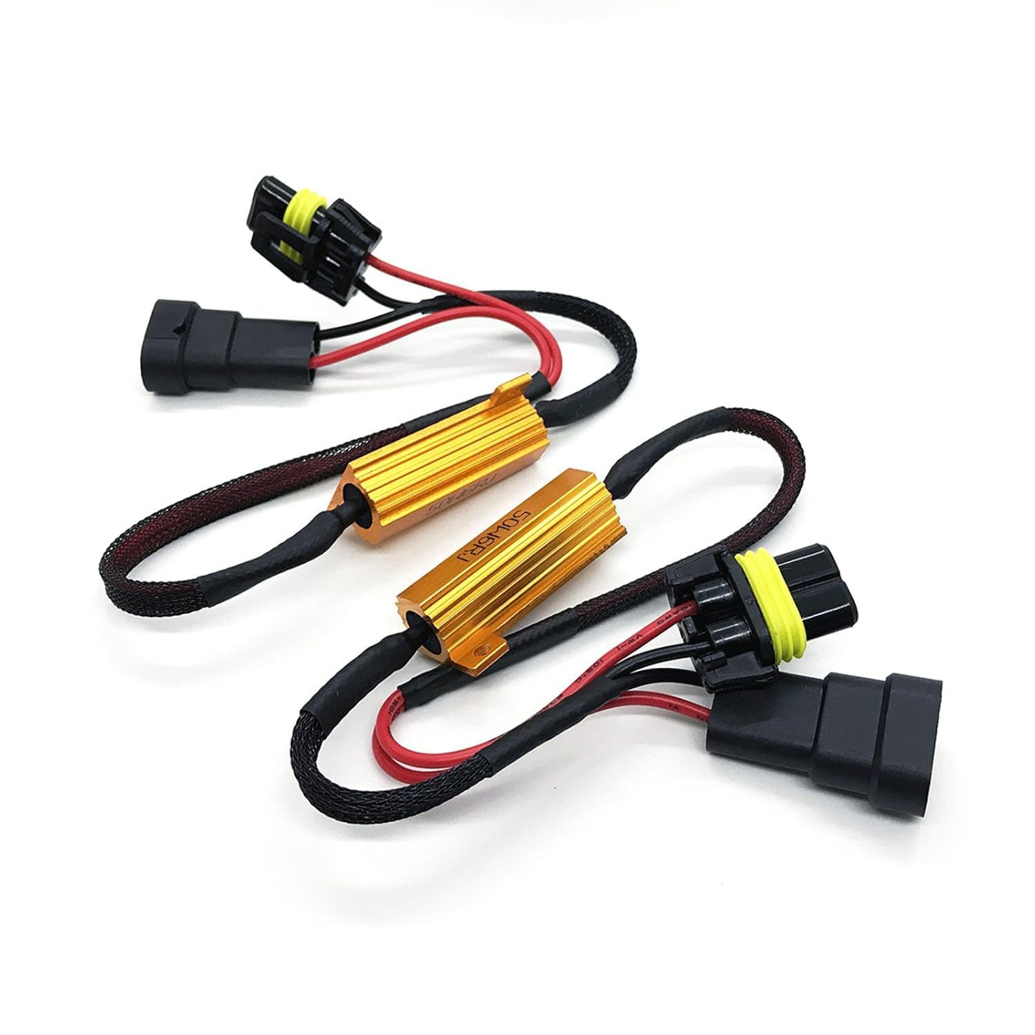 O-Nex 9006 Led Load Resistor Kit 50W 8Ohm Headlight Bulb Relay Harness Adapter Anti Flicker Error Decoder Warning Canceller