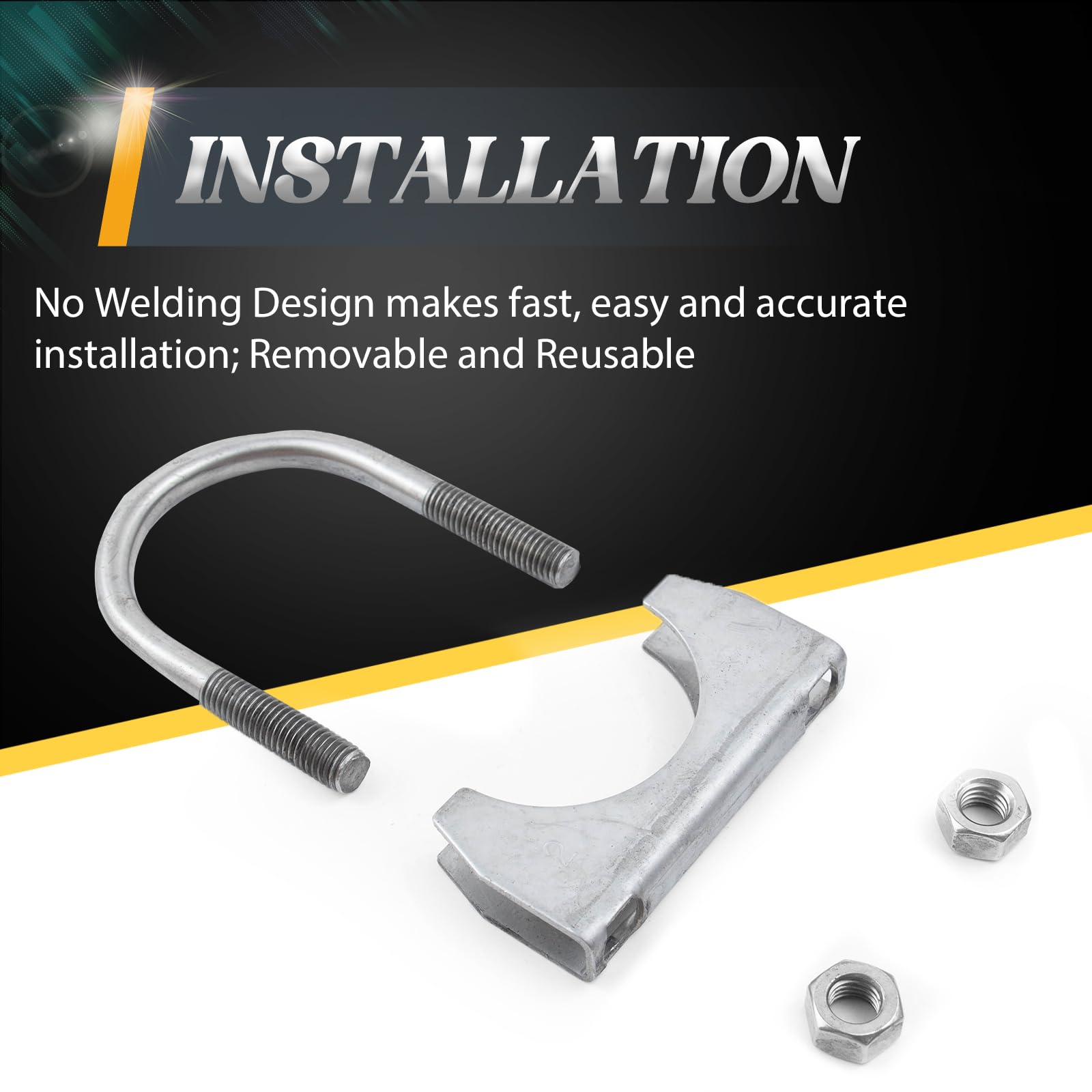 Westmotive, Stainless Steel U-Bolt Muffler/Exhaust Clamp Hanger (2'') 4 Pack