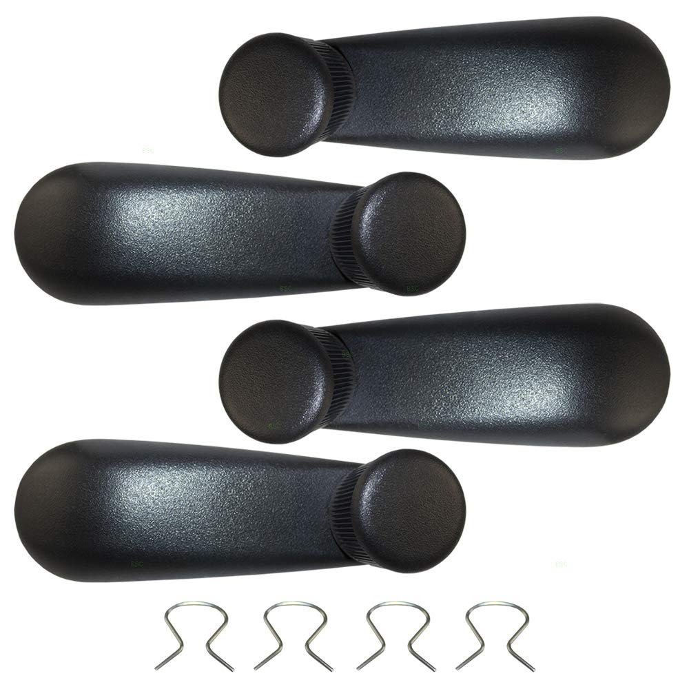 Brock Replacement Driver and Passenger Side Manual Window Crank Handles 4 Piece Set Compatible with 1999-2020 Silverado/Sierra &