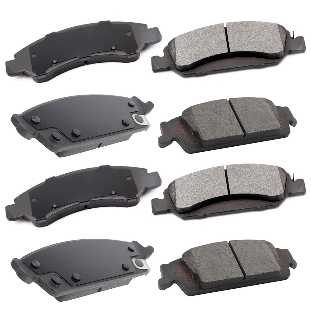 Eccpp D1363-8472 D1707-8930 Front Semi Metallic & Rear Ceramic Disc Brake Pad Set Fit For Cadillac Escalade 2015-2019,For Cadill