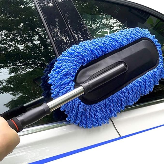 Pdspm Car Cleaning Brush Duster Removable Telescopic Dust Cleaning Microfiber Brush Dusters With Long Steel Handle