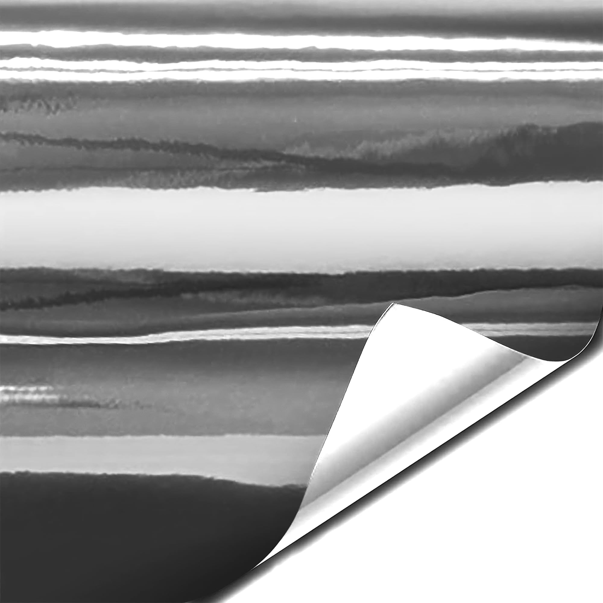 VViViD Gloss Silver Chrome Vinyl Adhesive Tape Roll - 6" x 30ft, Air-Release, Durable, Easy to Apply