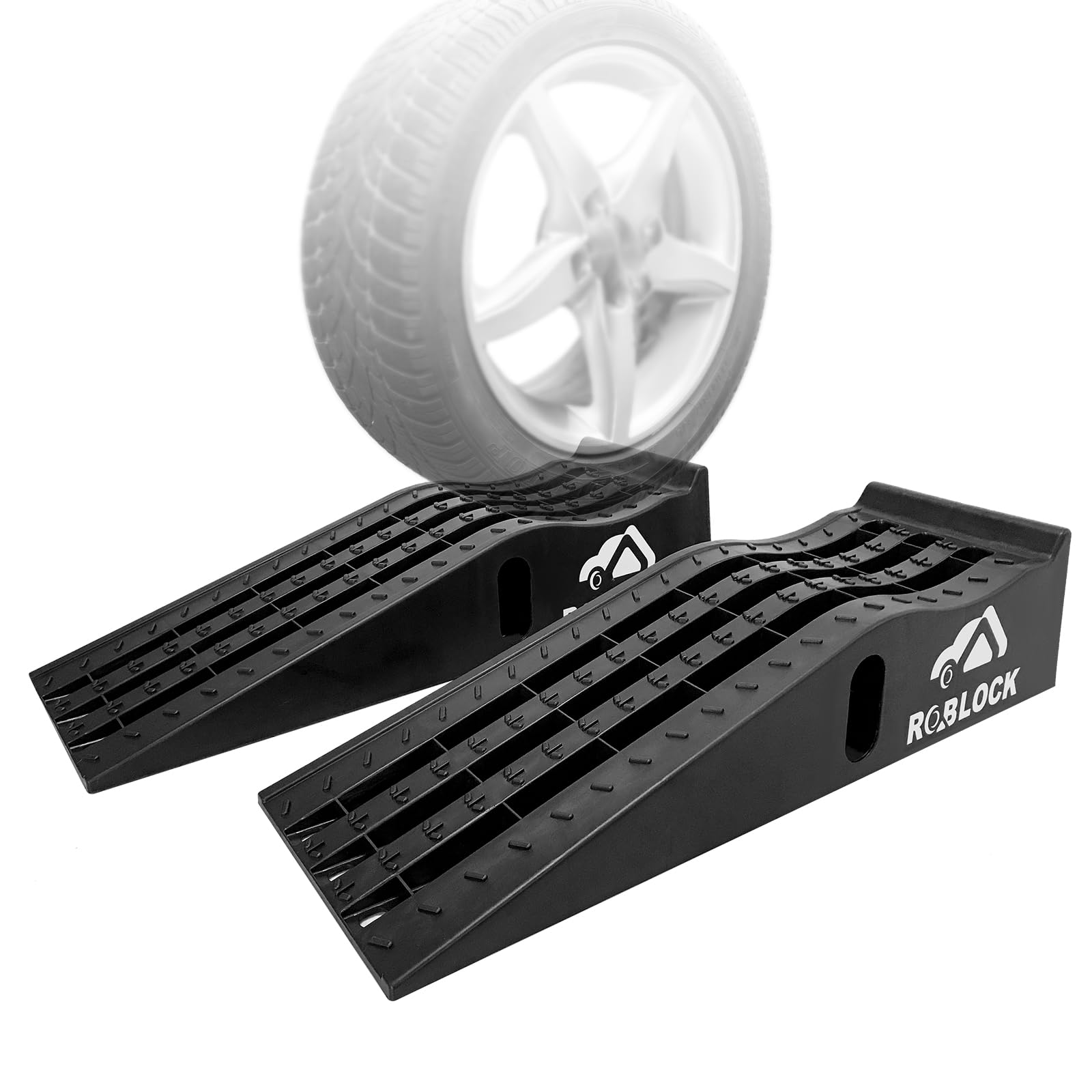 Roblock Heavy Duty Low Profile Car Ramps For Oil Changes, Portable Car Ramps For Low Cars High Lift And Jack Support, Vehicle Ra