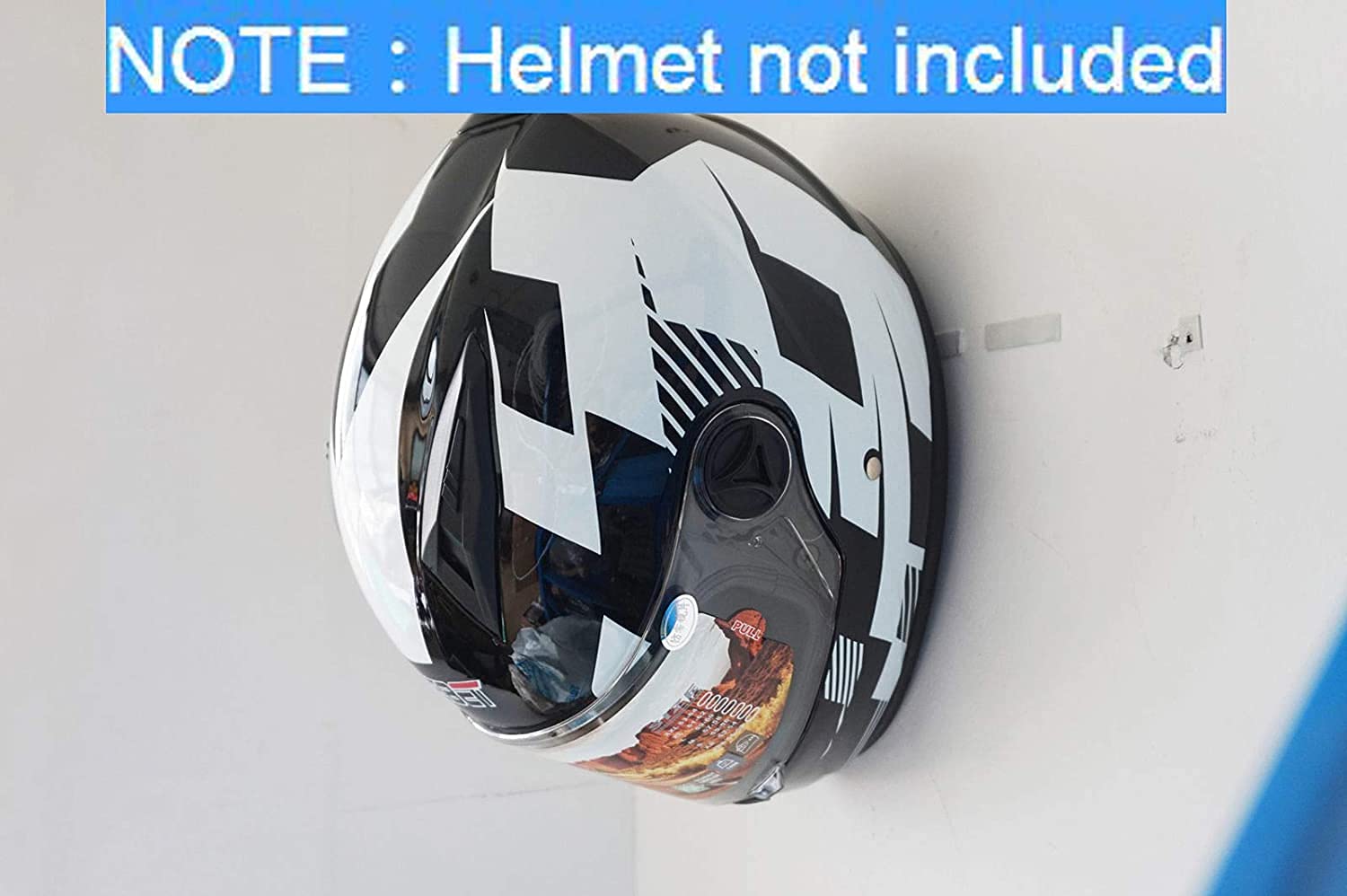 Pmsanzay 2/PK Helmet Holder Hook, Sturdy Helmet Display Rack, Wall Mounted Helmet Storage Rack Hanger, for Motorbike Jacket Wall