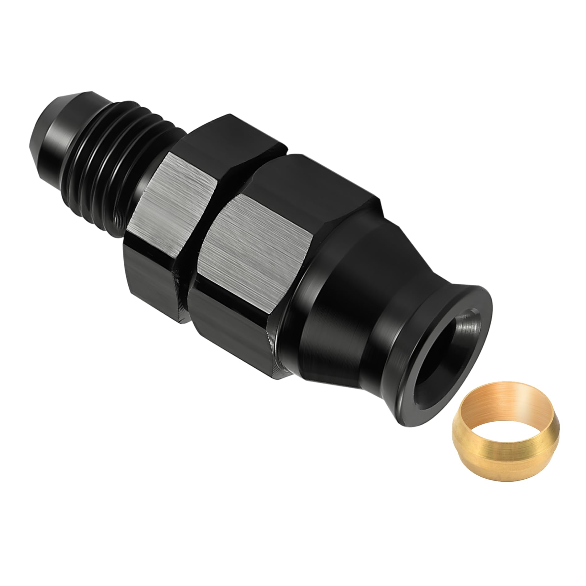 EVIL ENERGY 6AN Male to 5/16'' Hardline Compression Fitting Adapter Aluminum Black