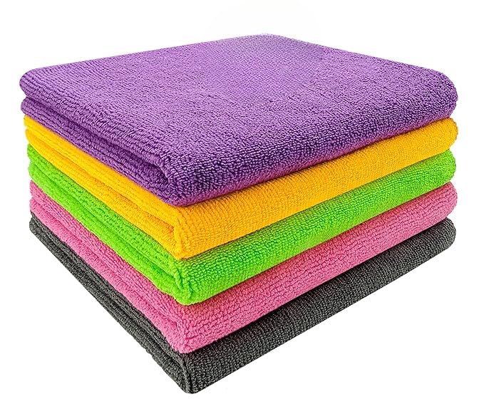 LaPurenssa Professional Microfiber Cleaning Towels Set  ScratchFree High Density Microfiber Cleaning Rags for Car Detailing, K