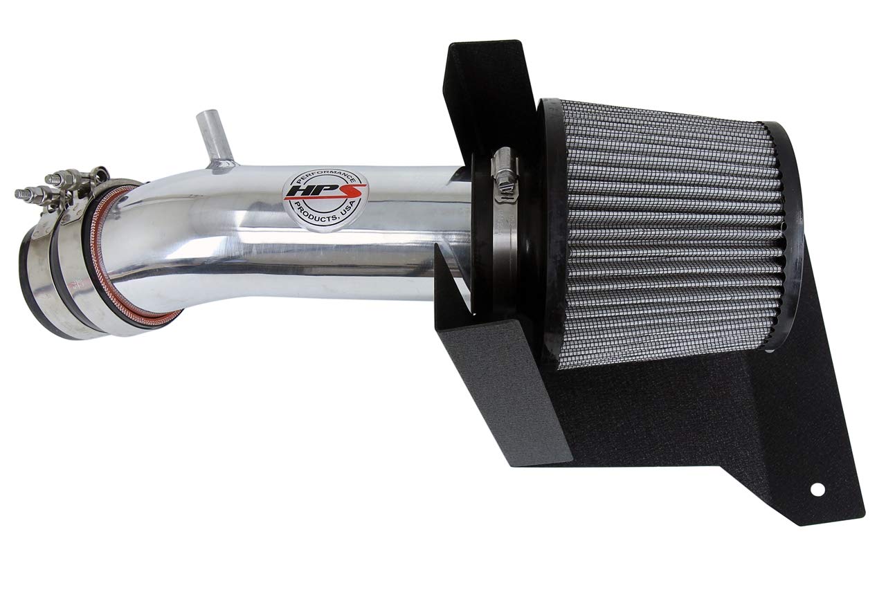 HPS Performance Polish Shortram Air Intake Kit + Heat Shield Cool Ram Compatible for 20112016 Hyundai Elantra 1.8L, 827538P