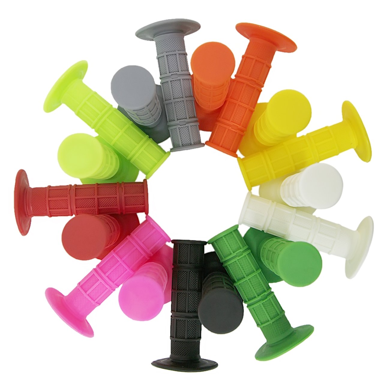 7/8'' Practical Motorcycle Hand Grips Dirt Bike Motocross Gel Handlebar 2Pc- Yellow
