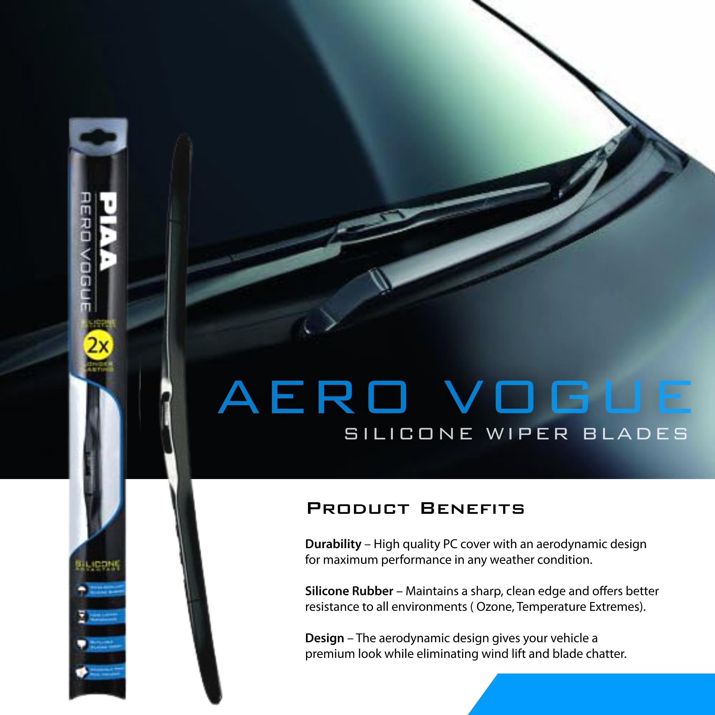 Piaa 96165 Aero Vogue Silicone Wiper Blade - 26'' 650Mm (Pack Of 1)