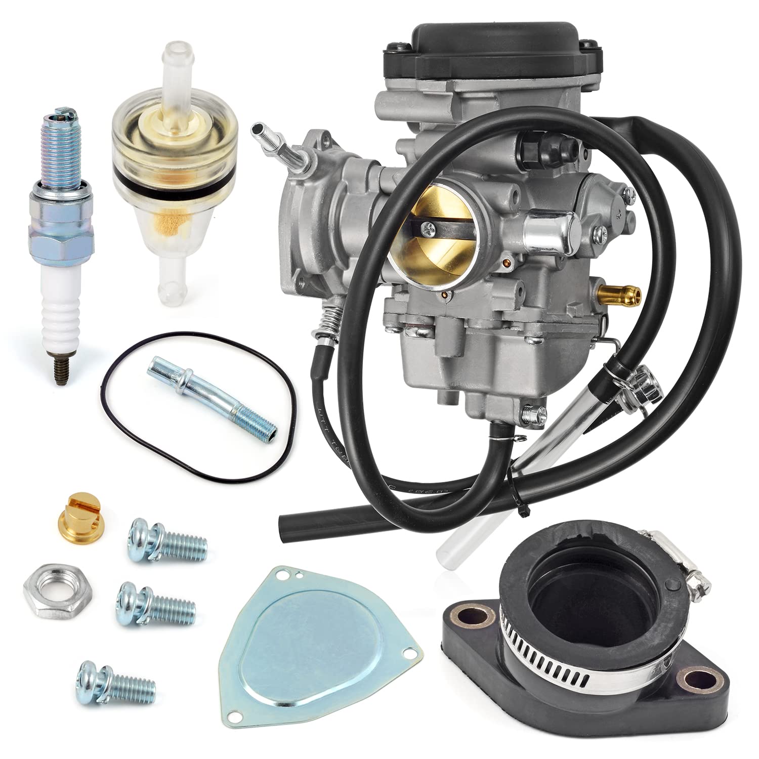 MOTO1988 Carburetor & Intake Manifold Boot for YAMAHA GRIZZLY 350, Bruin 350, Wolverine 350 (2004-2014)