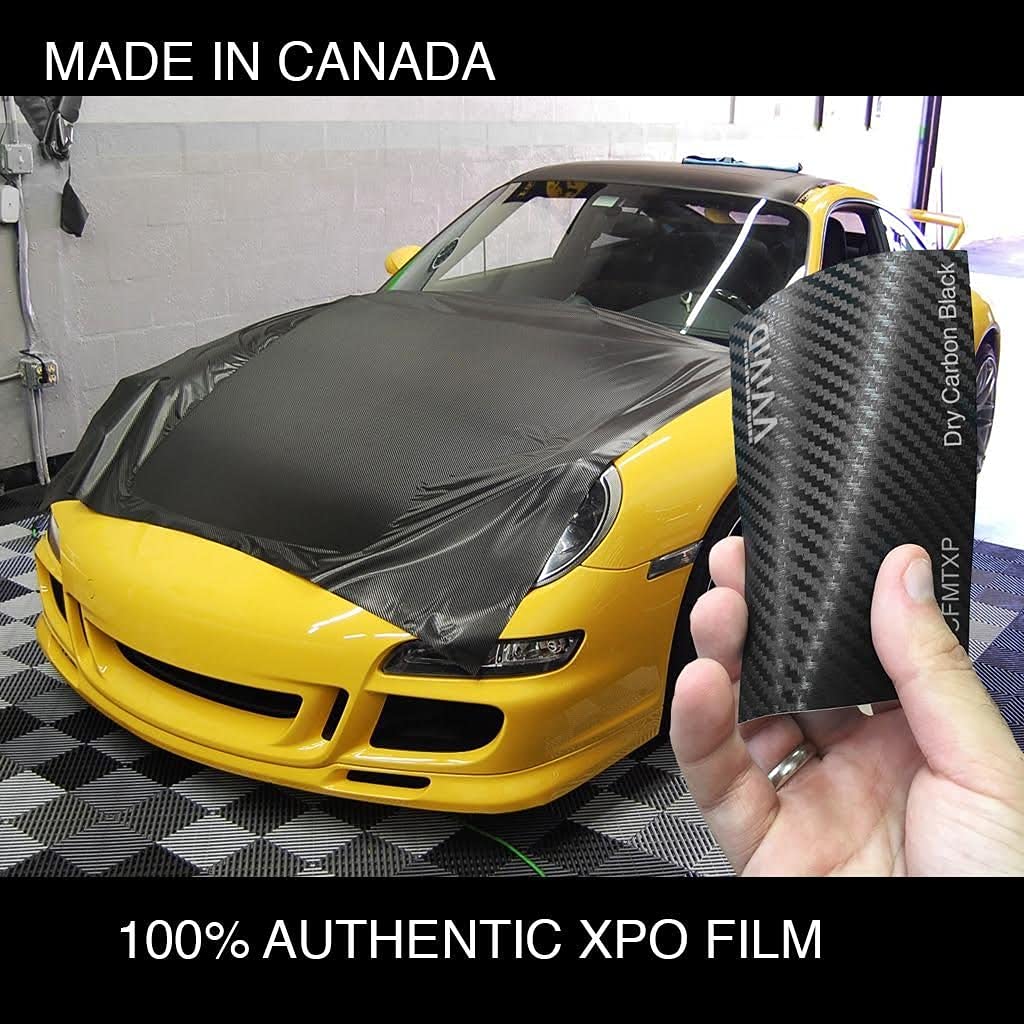 Vvivid Xpo Dry Deep Black 3D Carbon Fiber Vinyl Wrap Roll With Air Release Technology (2.5Ft X 5Ft)