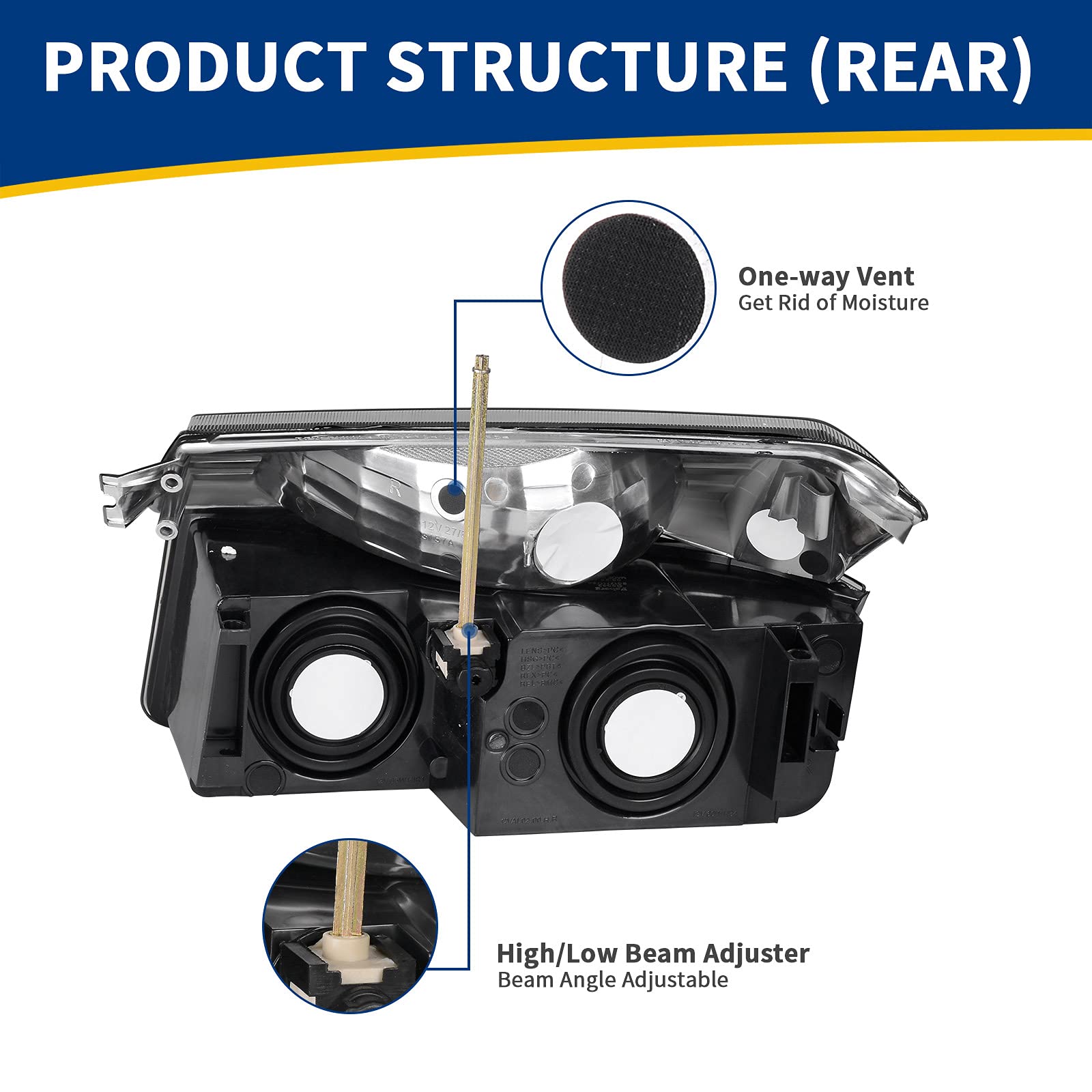 Autosaver88 Headlight Assembly Compatible With 2002 2003 2004 2005 2006 Chevy Avalanche Pickup With Body Cladding Models Black H