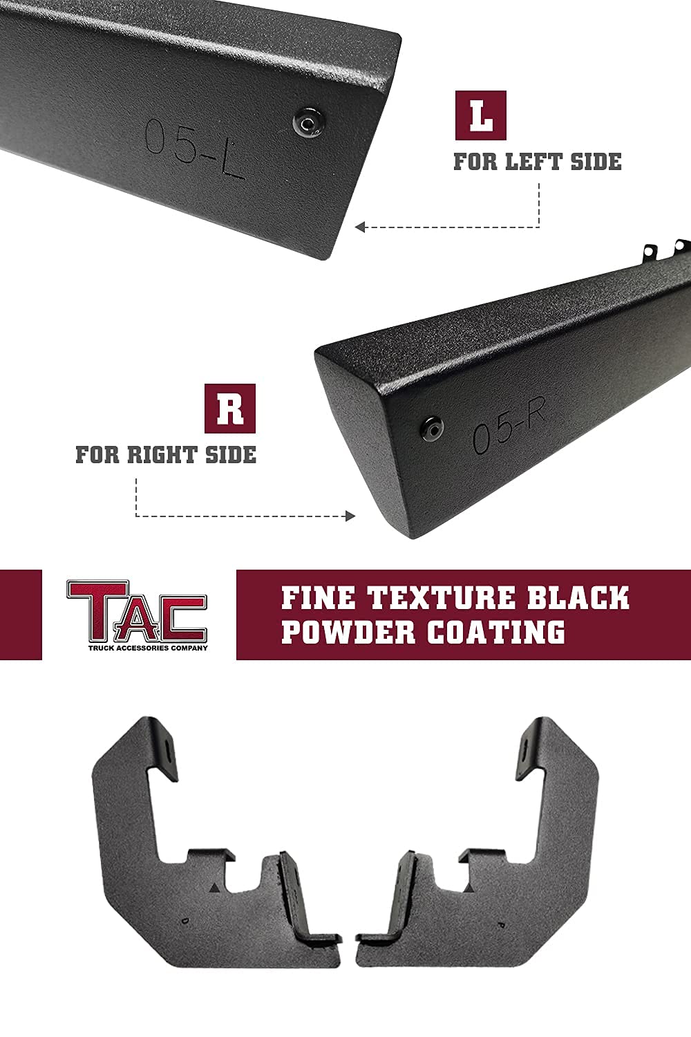Tac Sidewinder Running Boards Fit 2019-2024 Chevy Silverado/Gmc Sierra 1500 | 2020-2024 2500/3500 Crew Cab Truck 4” Drop Fine Texture Black Side Steps Nerf Bars Rock Slider Armor Accessories (2Pcs)