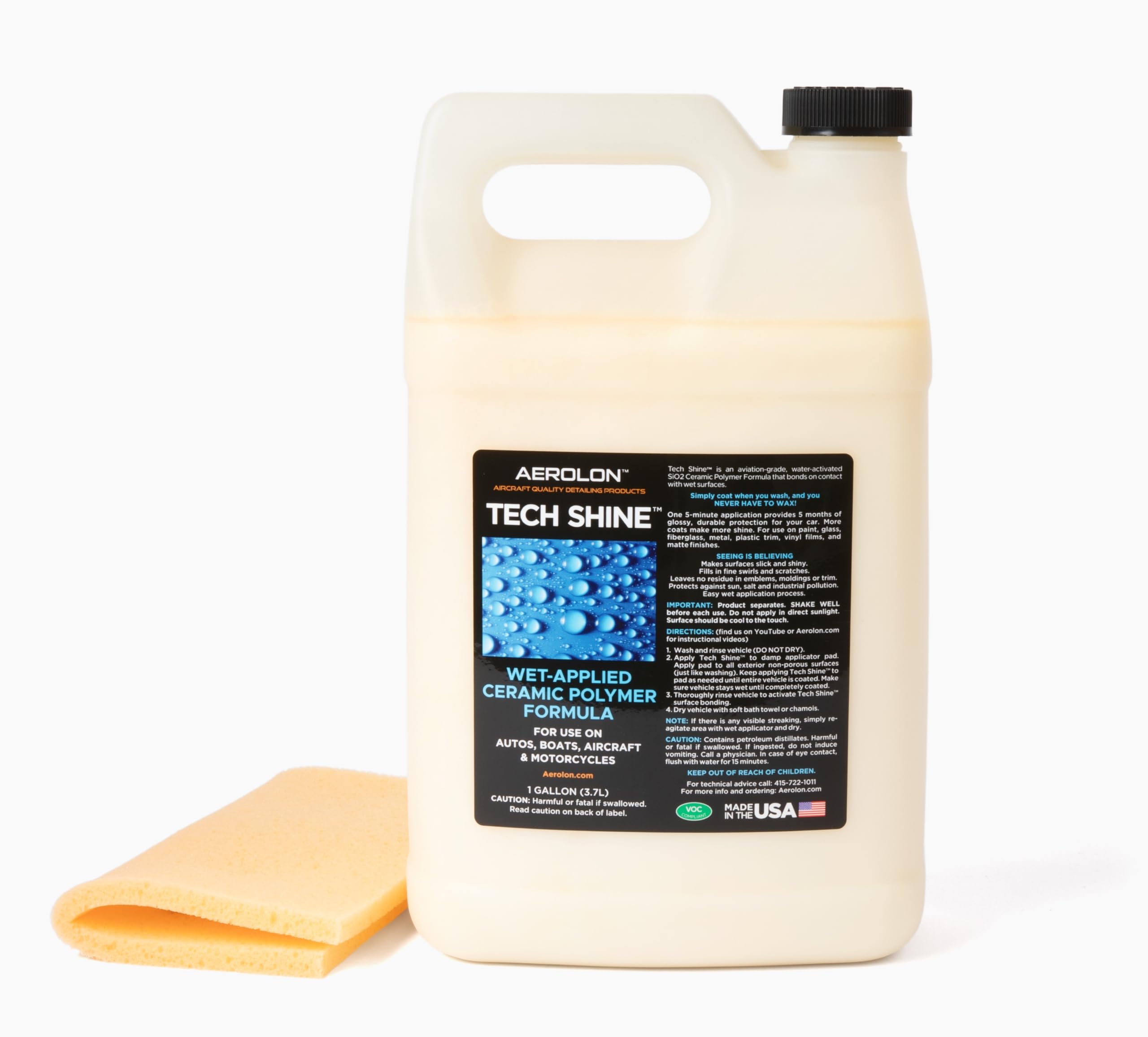 Aerolon Tech Shine: Ceramic Coating For Cars, Car Wax, Car Polish, Ceramic Polymer Coating, Hydrophobic Top Coat Polish And Seal