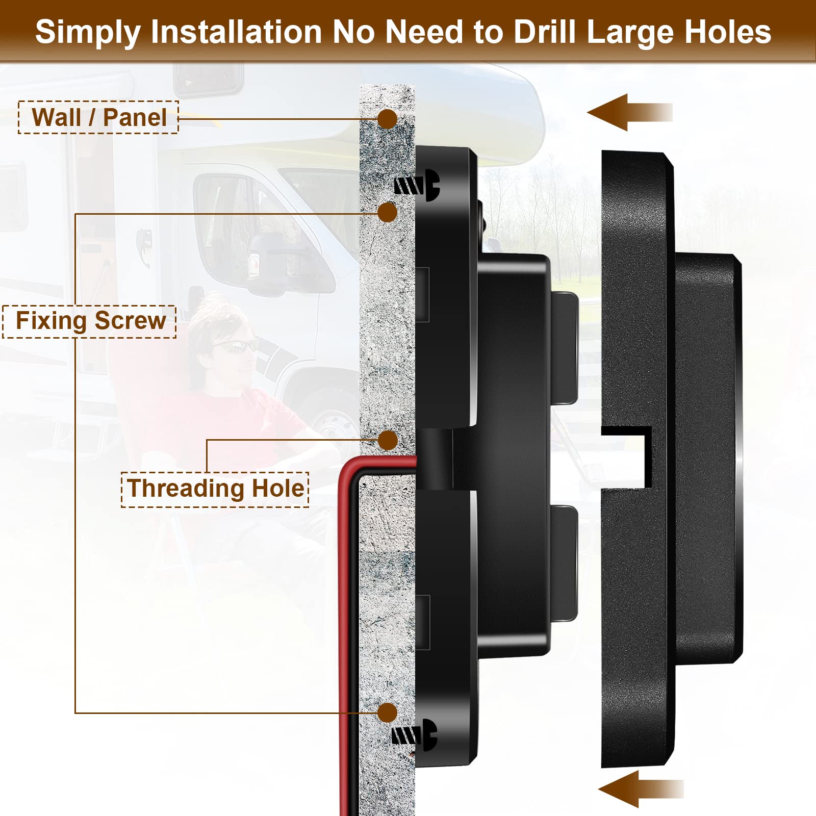 12V USB Outlet Automotive USB Port Panel Mount 12V USB Outlet Multi Port Switch Panel Car Outlet Socket Power Dual Port 12V 24V