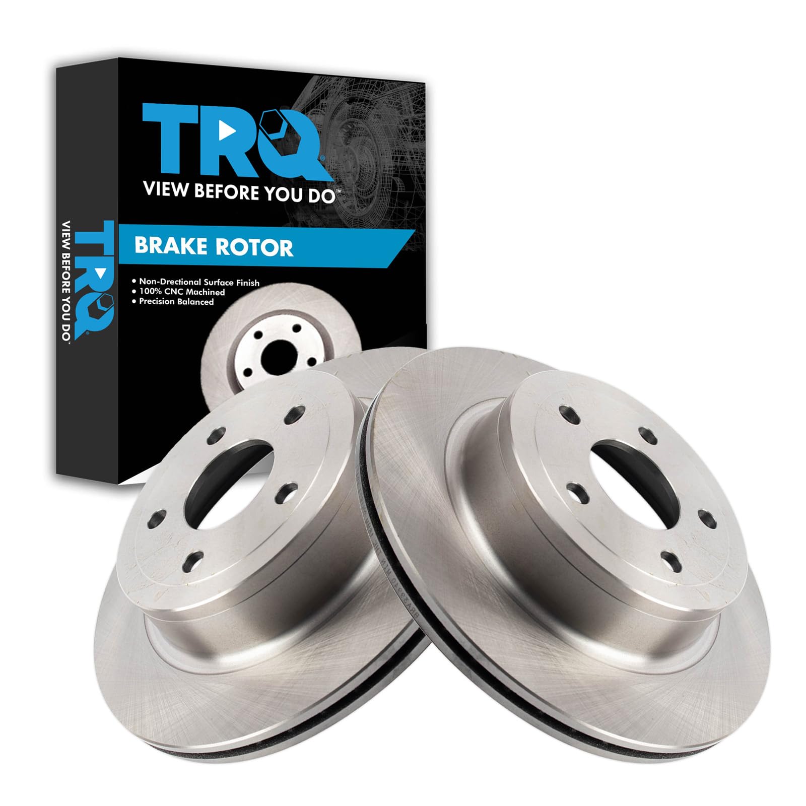 Trq Rear Brake Rotors Set Compatible With 2008-2010 Chevrolet Cobalt