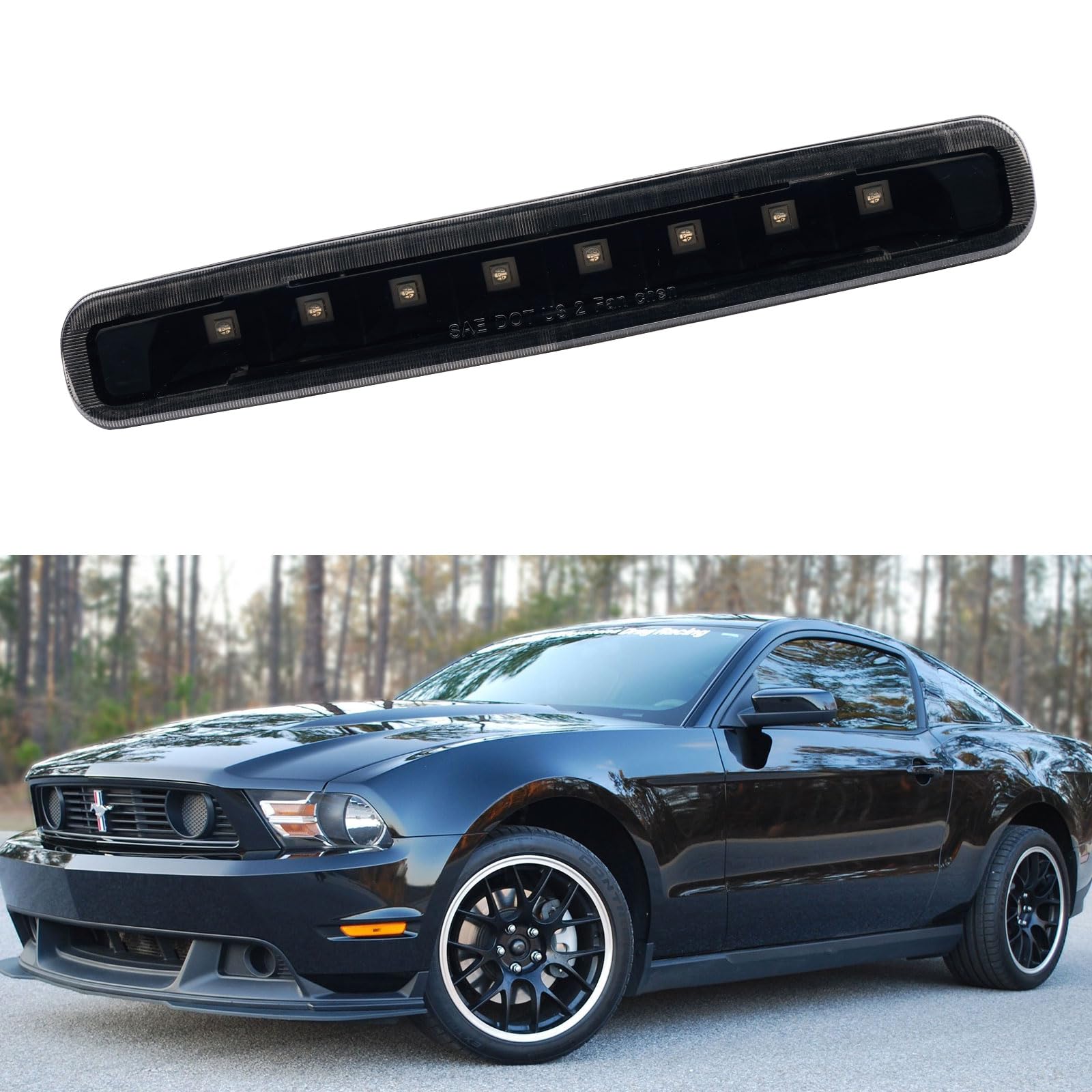Cxdar Third 3Rd Brake Light Led For 2005-2009 Ford Mustang, High Mount Rear Brake Lights Assembly For 05-09 Ford Mustang, Waterp