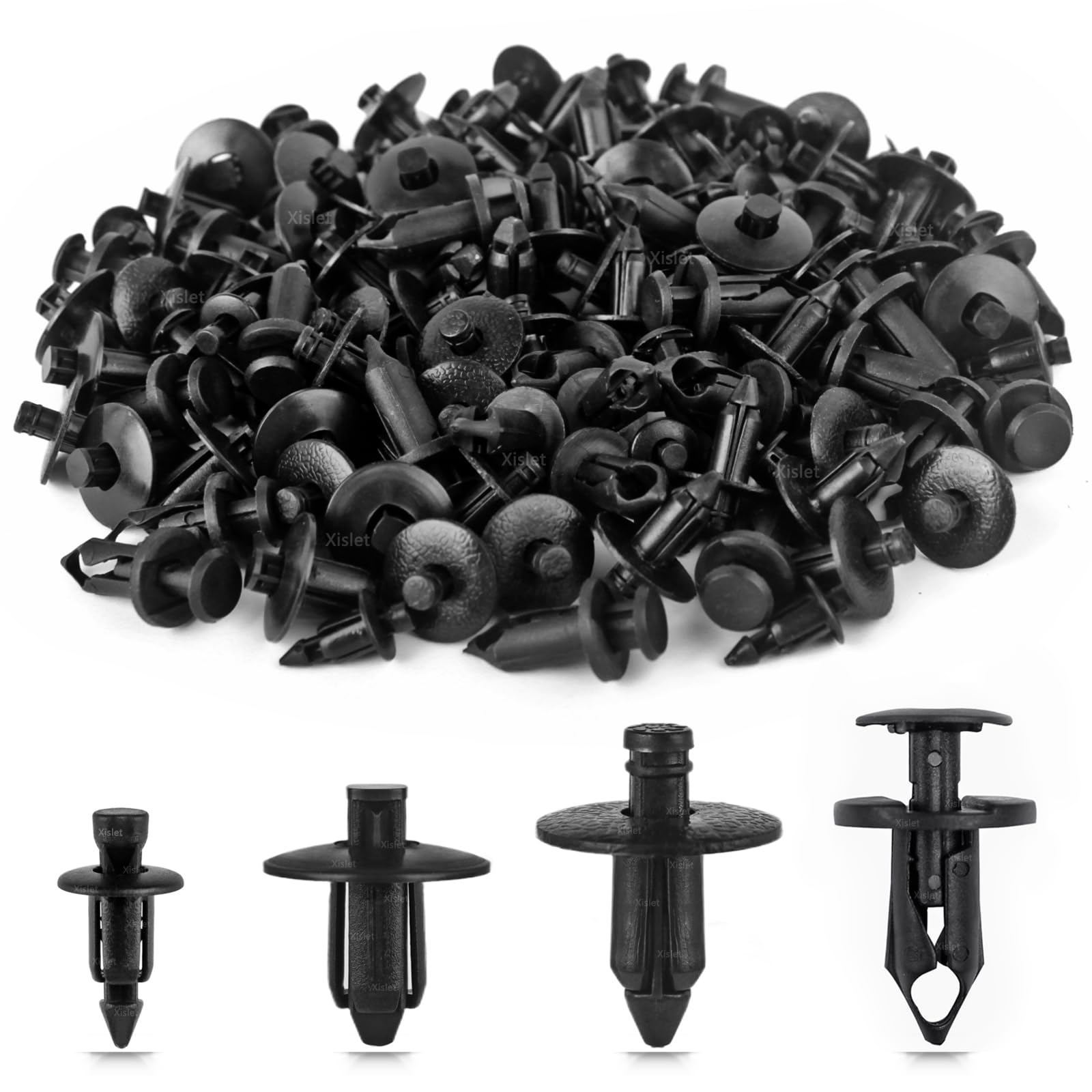 Xislet 120pcs Plastic Fender Clips Body Rivets Compatible with UTV ATV Motorcycle Sportsbike Push Pin Fairing M6 M7 M8 Retainer 