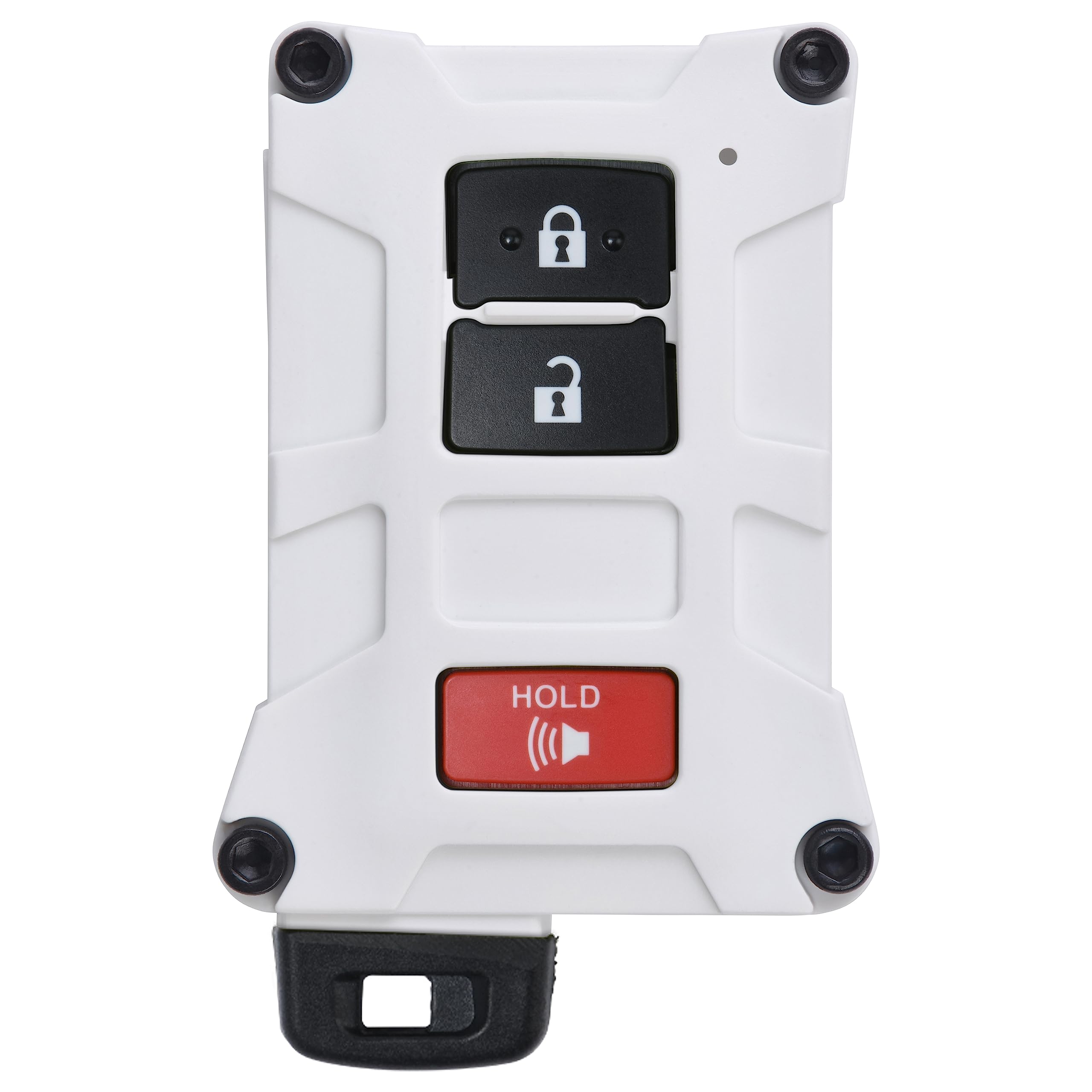 AJT DESIGN Key Fob Case for Tacoma, Tundra, 4Runner - Rugged ABS, Push Button Start, White, Model 00113