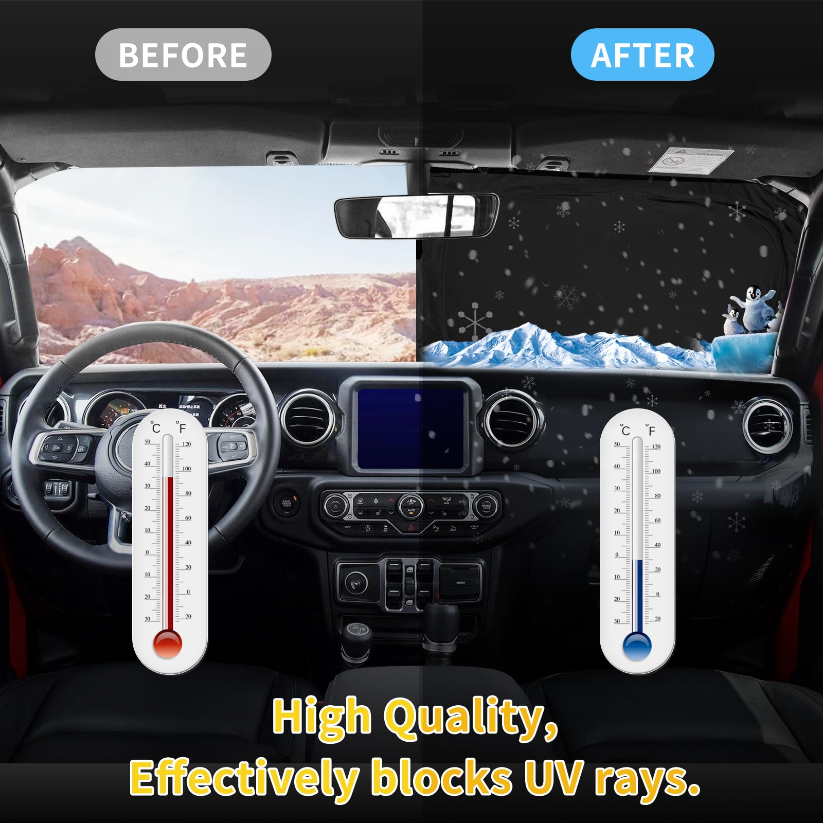 Zoibv For Subaru Forester 2013-2018 Sun Shade Sunshade Windshield Cover, 240T Fabric 4-Layer Front Window Shade Custom Fit Fores